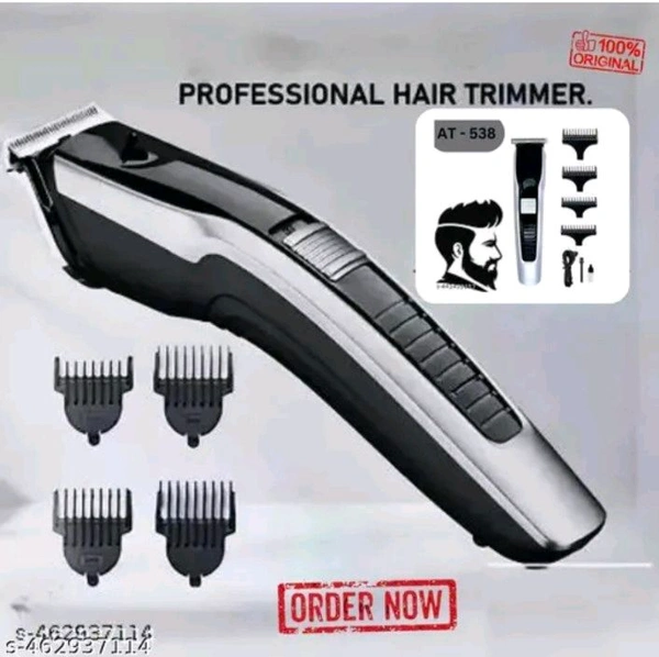 HTC BRISK Beard & Hair538 TRIMMER Rechargeable Profe... - Silver, FREE SIZE