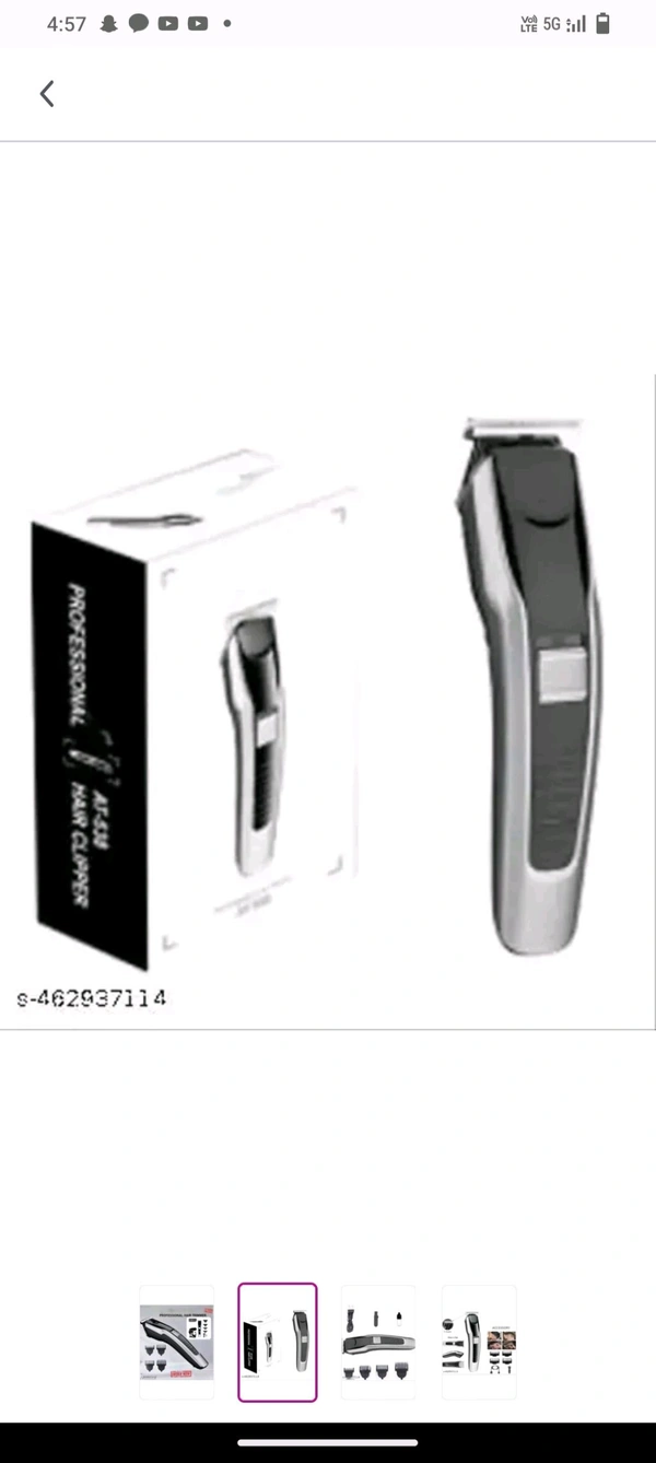 HTC BRISK Beard & Hair538 TRIMMER Rechargeable Profe... - Silver, FREE SIZE