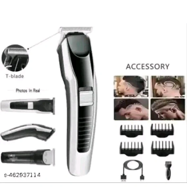 HTC BRISK Beard & Hair538 TRIMMER Rechargeable Profe... - Silver, FREE SIZE
