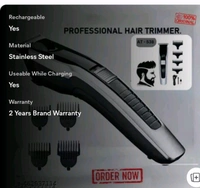 HTC BRISK Beard & Hair538 TRIMMER Rechargeable Profe... - Silver, FREE SIZE
