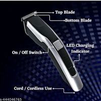 Rechargeable Hair Beard Trimmer for Men Trendy Styler Trimmer Stainless ... - Black, Free Sizes