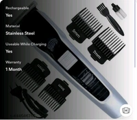 Rechargeable Hair Beard Trimmer for Men Trendy Styler Trimmer Stainless ... - Black, Free Sizes