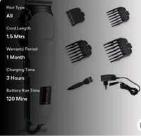 AURONICS Professional Trimmer with 120-Minute Runtime 4 SETTING 1 YE... - Free Size
