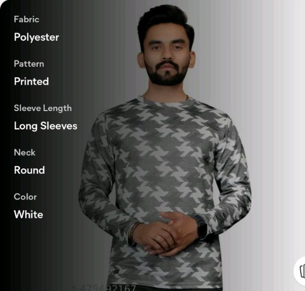 Men's ABSTRACT Regular Round T-shirts - White, XL