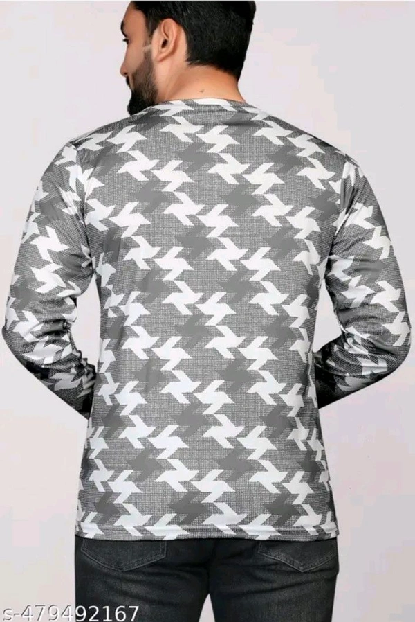 Men's ABSTRACT Regular Round T-shirts - White, XXL