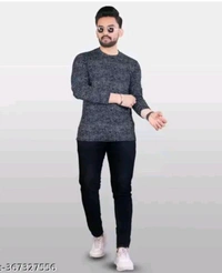 FABROT  Stylish Poly Cotton Printed Men's T-shirt  - Black, XL