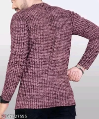 FABROT  Stylish Poly Cotton Printed Men's T-shirt  - Purple, XXL