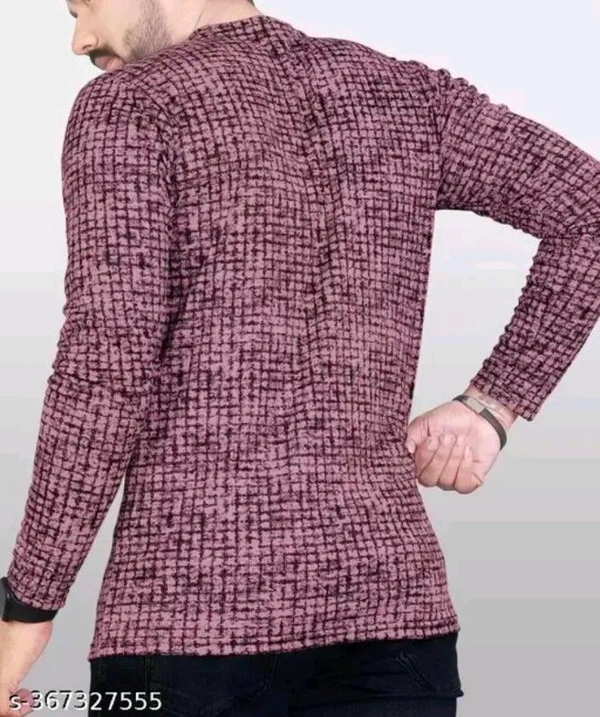 FABROT  Stylish Poly Cotton Printed Men's T-shirt  - Purple, XXL