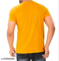 5D Disiner Polyster MEN'S T-shirts Pack Of 2pc  - Yellow, S 36(Chest Size)