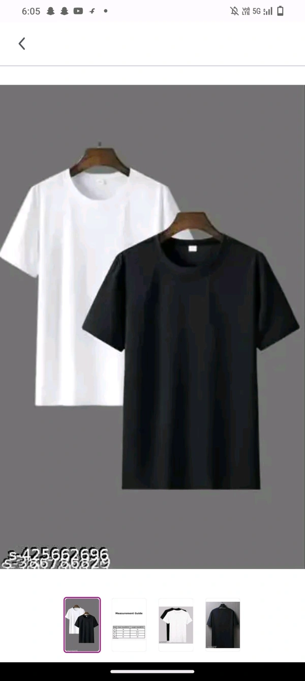 5D Disiner Polyster MEN'S T-shirts Pack Of 2pc  - White, M