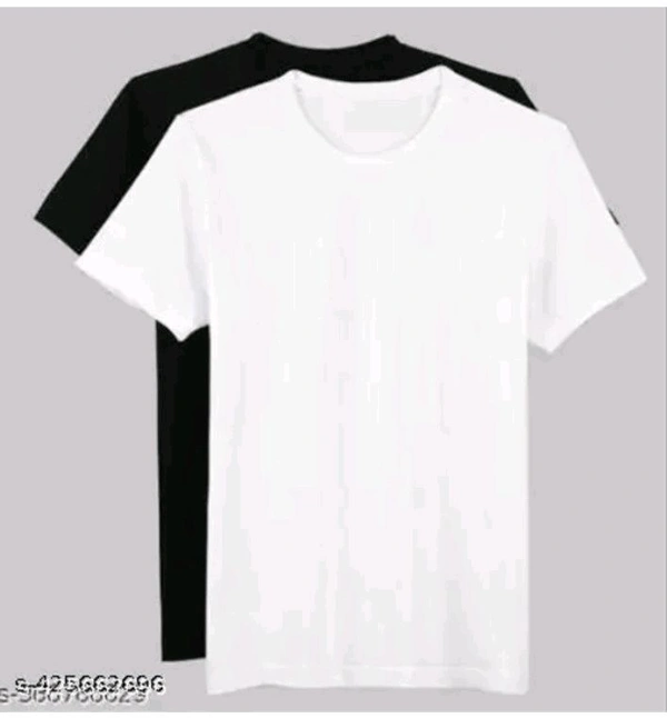 5D Disiner Polyster MEN'S T-shirts Pack Of 2pc  - White, M