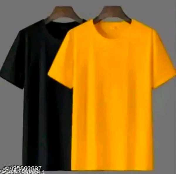 5D Disiner Polyster MEN'S T-shirts Pack Of 2pc  - Yellow, L