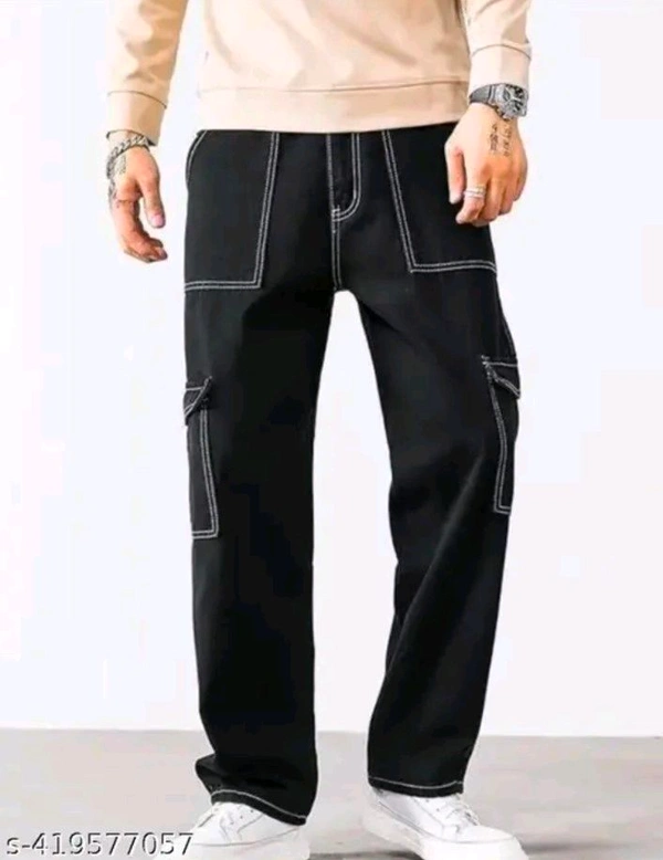 Men's CARGO Jeans  - Black, 30