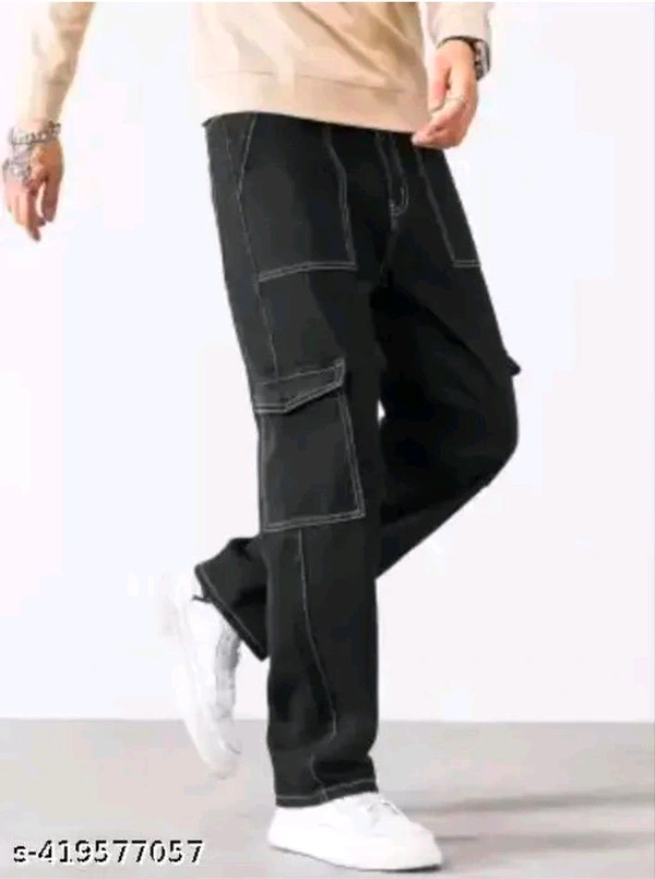 Men's CARGO Jeans  - Black, 30
