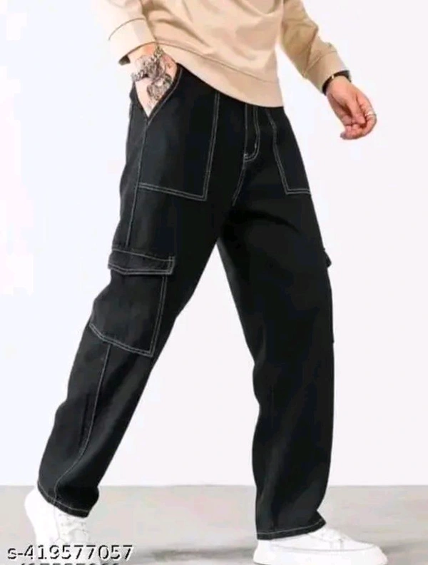 Men's CARGO Jeans  - Black, 32
