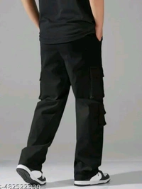 Men's Cargo Jeans Paints  - Black, 32
