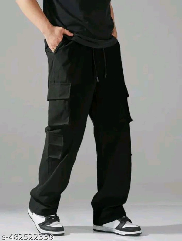 Men's Cargo Jeans Paints  - Black, 32