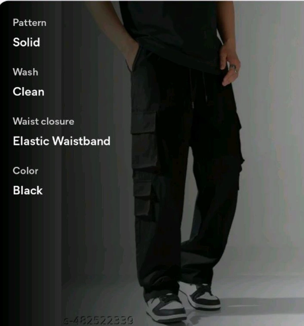 Men's Cargo Jeans Paints  - Black, 32