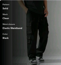 Men's Cargo Jeans Paints  - Black, 36