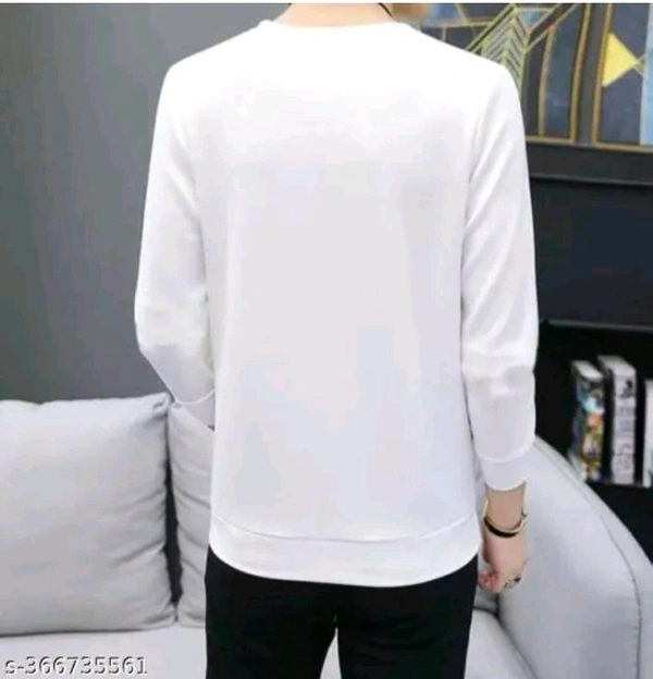 SWIFTLY Men Full Polyester White T-shirt  - White, XL42