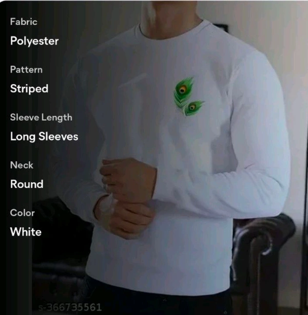 SWIFTLY Men Full Polyester White T-shirt  - White, XL42