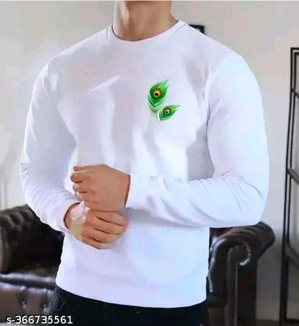 SWIFTLY Men Full Polyester White T-shirt  - White, XXL44