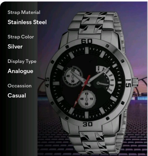 Classy Men's Watches - Silver, Free Size