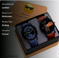 Classy Men's Watches 2pc Brown&Blue. - Free Size