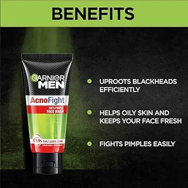 GARNIER MEN ANTI PIMPLE FACEWASH - 50G, NA, NA