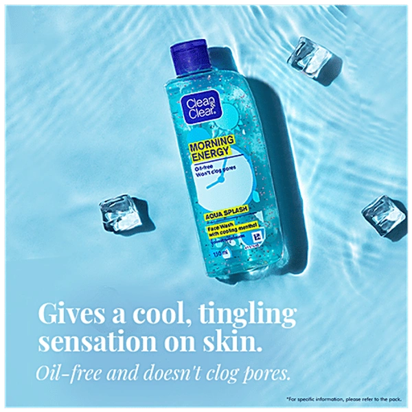 CLEAN & CLEAR AQUA SPLASH FACEWASH WITH COOLING MENTHOL - 150ML, NA, NA
