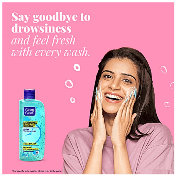 CLEAN & CLEAR AQUA SPLASH FACEWASH WITH COOLING MENTHOL - 150ML, NA, NA