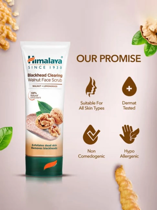 HIMALAYA BLACKHEAD CLEARING WALNUT FACE SCRUB - 100G, NA, NA