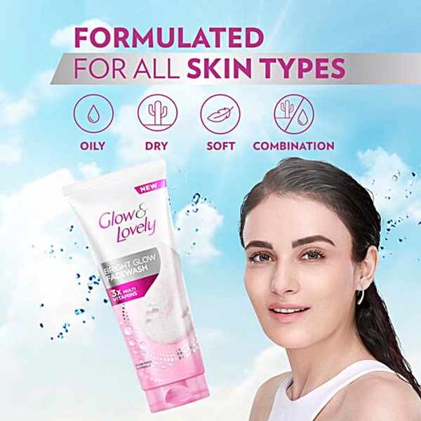 GLOW & LOVELY BRIGHT GLOW FACEWASH - 100G, NA, NA