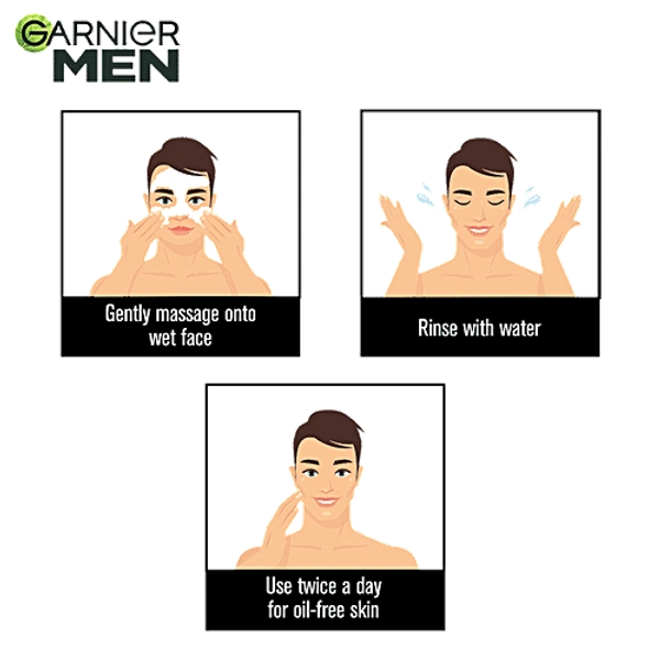 GARNIER MEN BRIGHTING FACEWASH - 100G, NA, NA