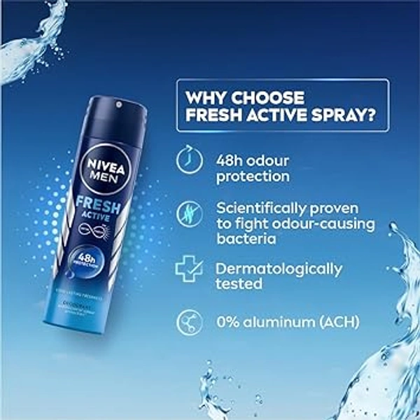 NIVEA MEN DEODORANT ANTIBACTERIAL ODOUR PROTECTION - 150ML, NA, NA