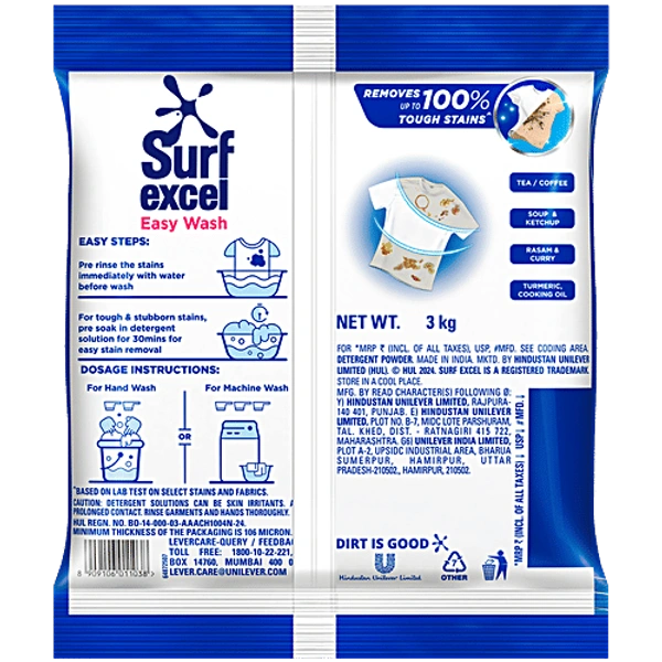 SURF EXCEL DETERGENT POWDER - 3KG, NA, NA