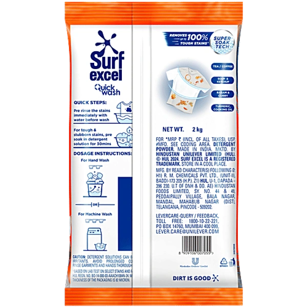 SURF EXCEL DETERGENT POWDER - 2KG, NA, NA