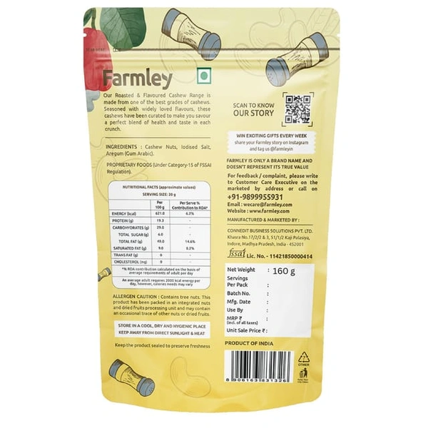 Farmley Classic Salted Cashews - 150g, NA, NA