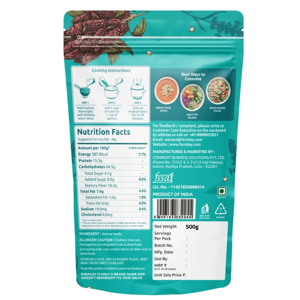 Farmley Quinoa Dietary Fiber - 500g, NA, NA
