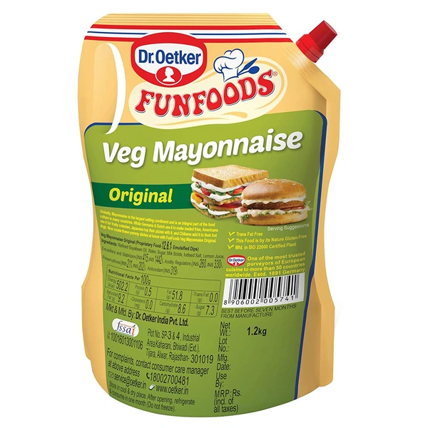 Dr.Oetker Funfoods Veg Mayonnaise original - 800g, NA, NA