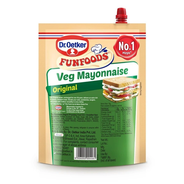 Dr.Oetker Funfoods Veg Mayonnaise original - 800g, NA, NA