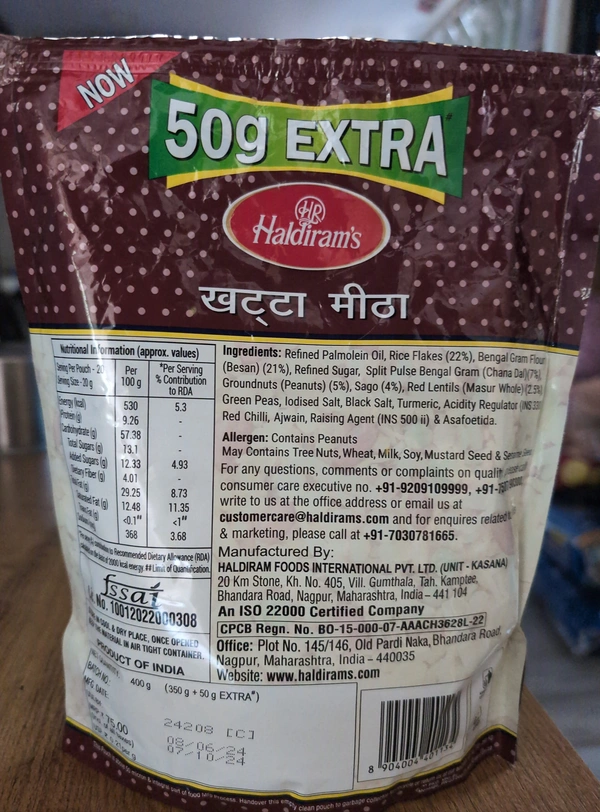 Haldiram's khatta meeta - 400g, NA, NA