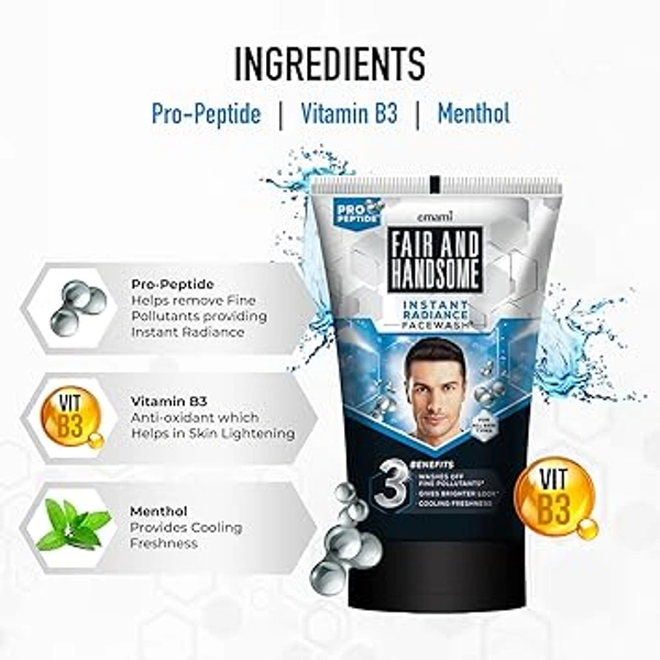 FAIR AND HANDSOME INSTANT RADIANCE FACEWASH - 50G, NA, NA