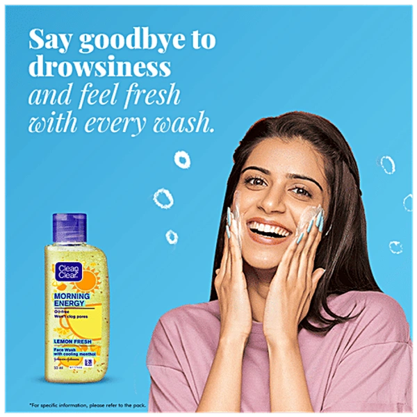 CLEAN & CLEAR LEMON FRESH FACEWASH WITH COOLING MENTHOL - 50ML, NA, NA