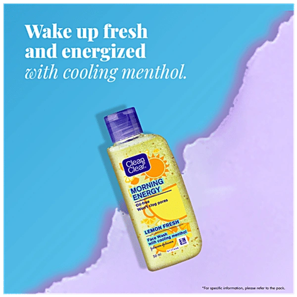 CLEAN & CLEAR LEMON FRESH FACEWASH WITH COOLING MENTHOL - 50ML, NA, NA