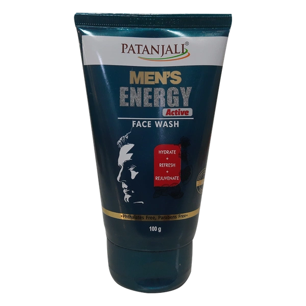 PATANJALI MEN'S ENERGY ACTIVE FACEWASH - 100G, NA, NA