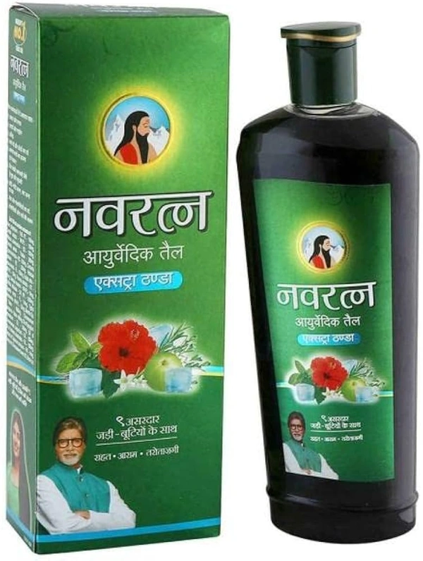 NAVRATNA AYURVEDIC EXTRA THANDA OIL - 90ML, NA, NA