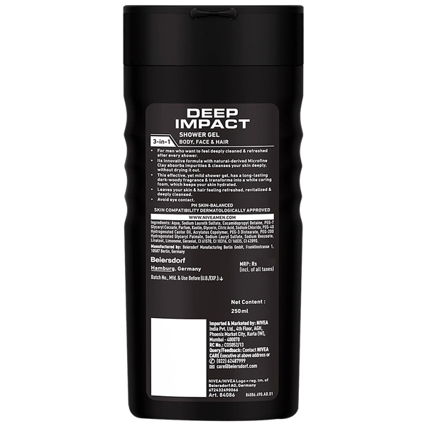 Nivea Men Shower Gel cleansing - 250ml, NA, NA