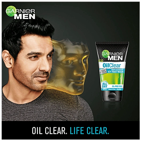 GARNIER MEN OILCLEAR ICY FACEWASH - 100G, NA, NA