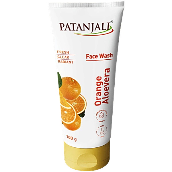 PATANJALI ORANGE ALOEVERA FACEWASH - 100G, NA, NA